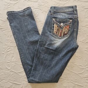 Miss Me Blue Jeans with Embroidered Pocket Chloe Slim Boot